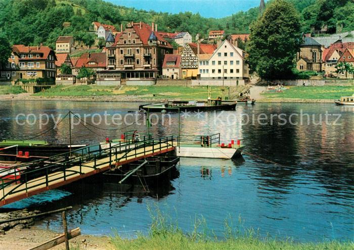 Wehlen Sachsen Uferpartie an der Elbe Bootsanleger