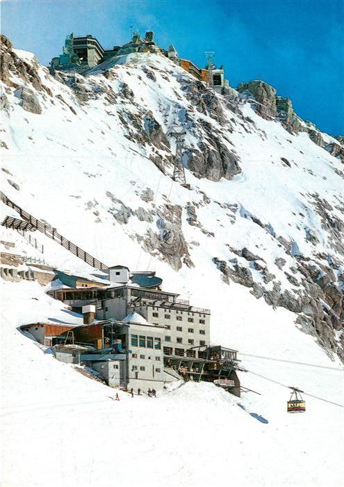 Zugspitze Hotel Schneefernerhaus Suedflanke mit Ostgipfel