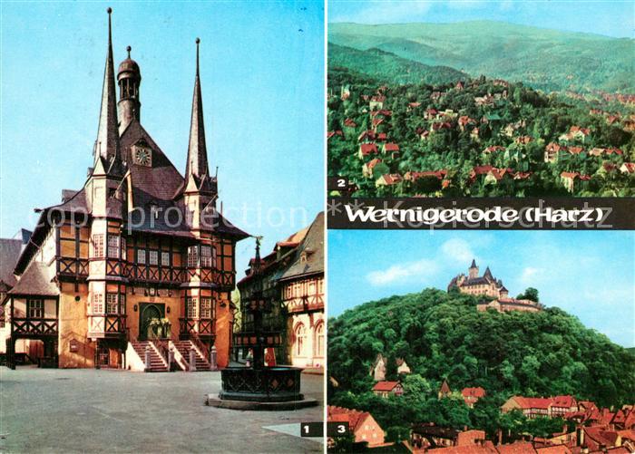 Wernigerode Harz Rathaus Blick vom Brocken Schloss Feudalmuseum