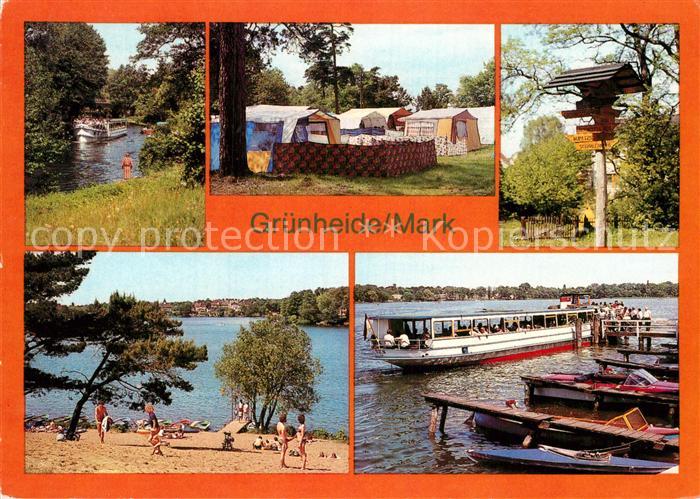Gruenheide Mark Loecknitz Camping Peetzsee Wandwegweiser Werlsee Bootsanleger Au