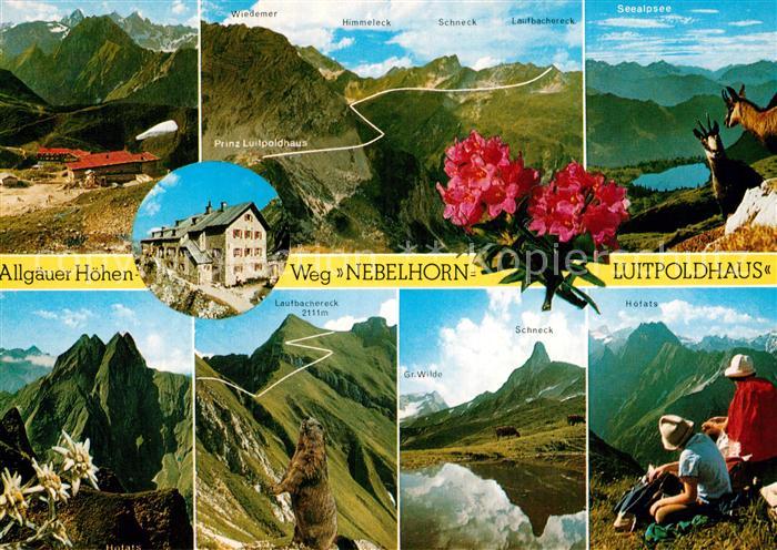 Oberstdorf Hoehenweg vom Nebelhorn zum Hochvogel Luitpoldhaus Allgaeuer Alpen Ge