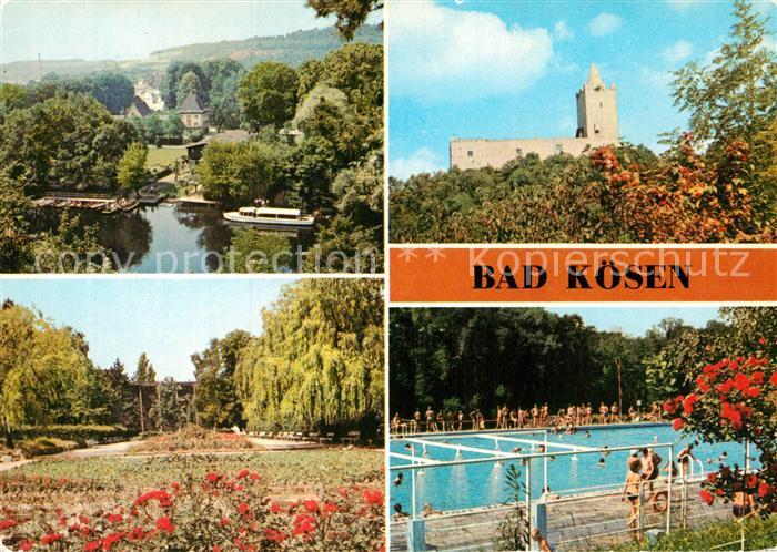 Bad Koesen Gradierwerk Dampferanlegestelle Rudelsburg Park Schwimmbad der Jugend