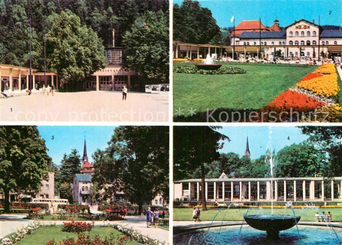 Bad Elster Marienquelle Badeplatz Rosengarten Wandelhalle Springbrunnen