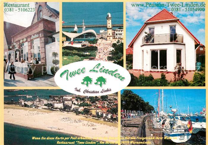 Warnemuende Ostseebad Pension Restaurant Twee Linden Alter Strom Segelyacht Prom