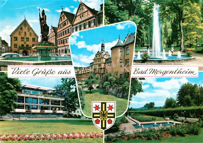 Bad Mergentheim Teilansichten Brunnen Altstadt Kurpark Fontaene Kurhaus