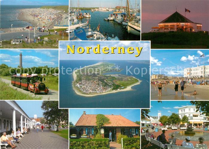 Norderney Nordseebad Strand Hafen Cafe Restaurant Touristenbahn Platz Nordseeins