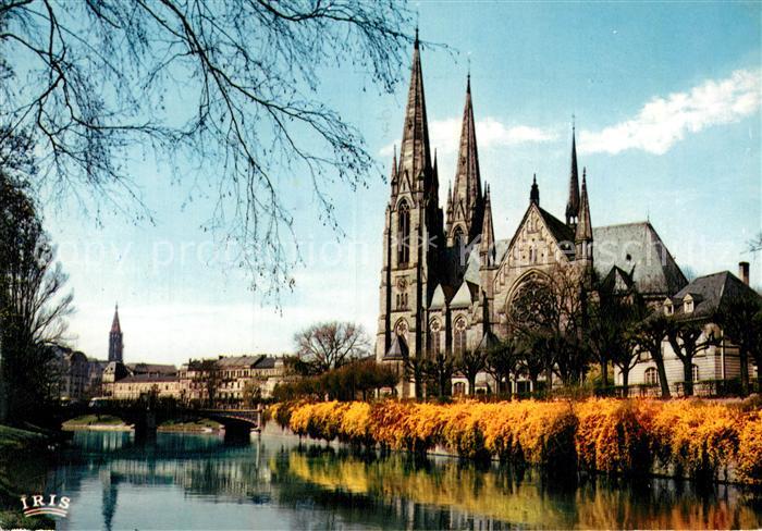 Strasbourg Alsace Les rives fleuries de l'Ill Cathedrale