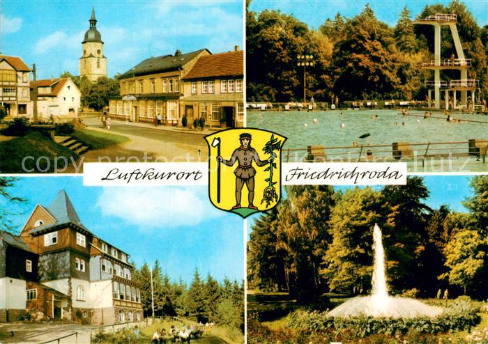 Friedrichroda Platz der DSF Schwimmbad Spiessberghaus Springbrunnen Kurpark