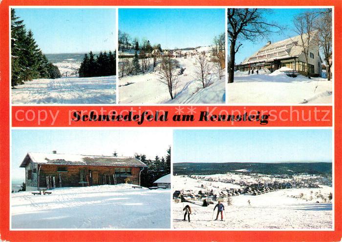 Schmiedefeld Rennsteig Teilansicht Bahnhof FDGB Erholungsheim DSF Liftbaude