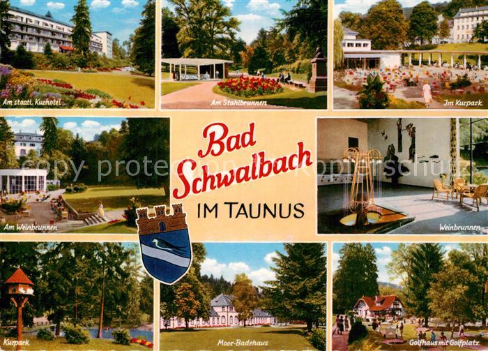 Bad Schwalbach Kurhotel Stahlbrunnen Kurpark Weinbrunnen Moorbadehaus Golfplatz