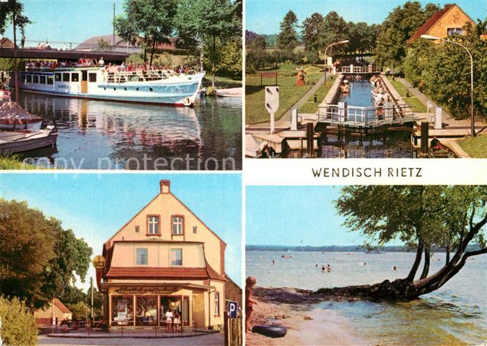 Wendisch Rietz Scharmuetzelsee Ausflugsdampfer Schleuse Ladengeschaeft