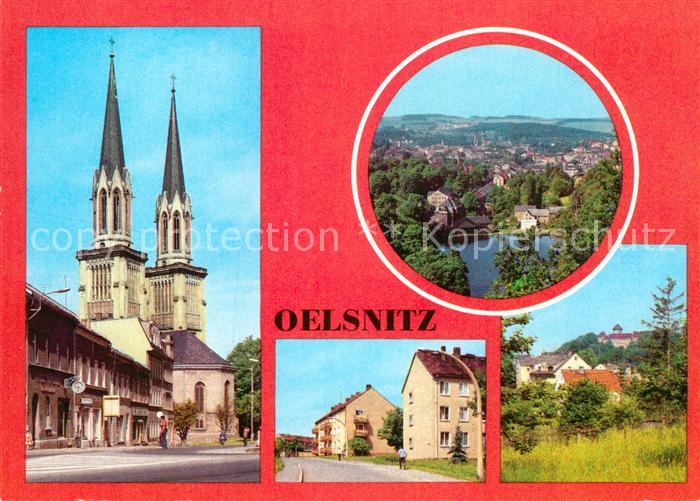 Oelsnitz Vogtland Adorfer Strasse Teilansicht Strasse des Friedens Schloss Voigt