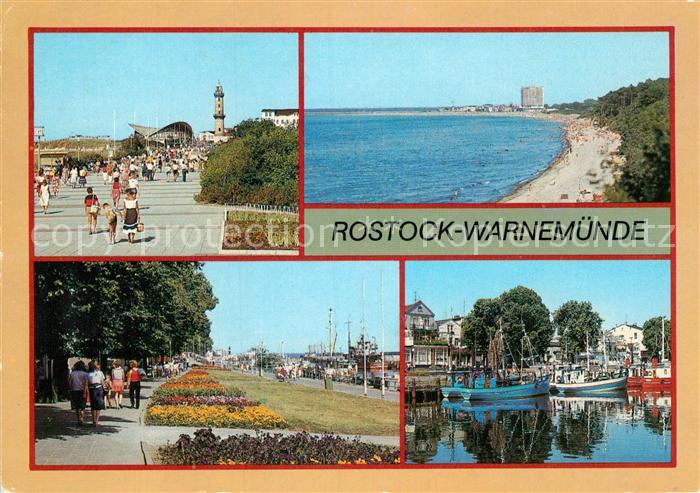 Warnemuende Ostseebad Strandpromenade Teepott Leuchtturm Strand Alter Strom Fisc