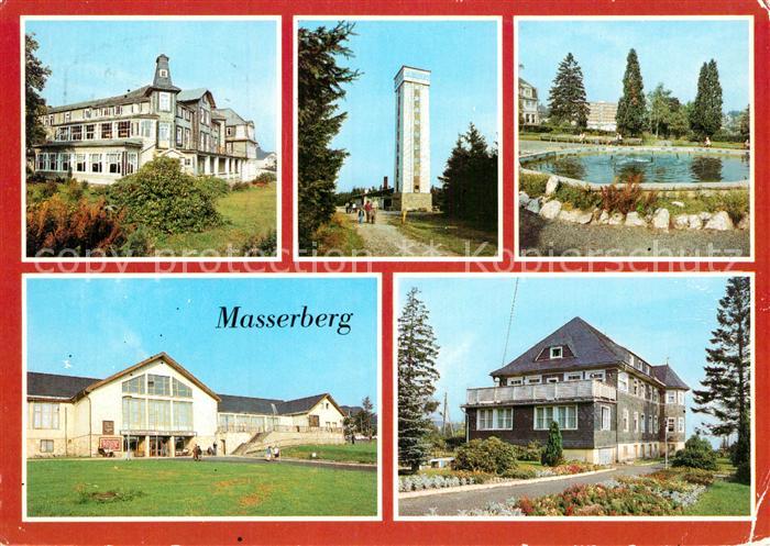 Masserberg Hotel Kurhaus Rennsteigwarte Springbrunnen Kurpark FDGB Erholungsheim