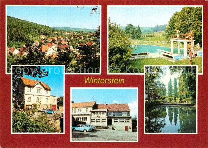 Winterstein Emsetal Teilansicht Freibad Gasthaus Thueringer Wald Naturpark