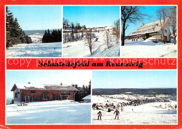 Schmiedefeld Rennsteig Winterpanorama Bahnhof FDGB Erholungsheim DSF Liftbaude