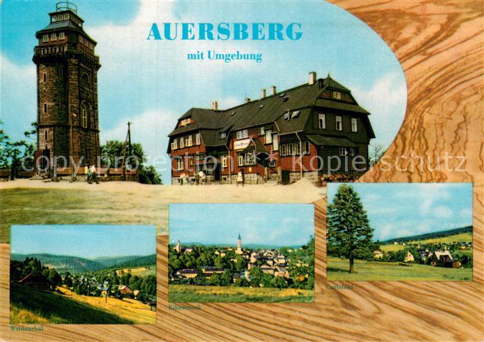Auersberg Wildenthal Aussichtsturm Berggasthaus und Umgebung
