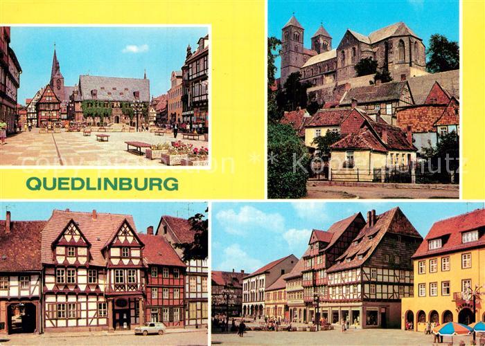 Quedlinburg Harz Rathaus Dom Klopstockhaus Markt Altstadt Fachwerkhaeuser