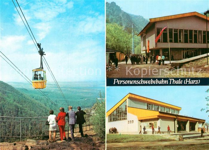 Thale Harz Panorama Blick von der Bergstation Talstation Personenschwebebahn