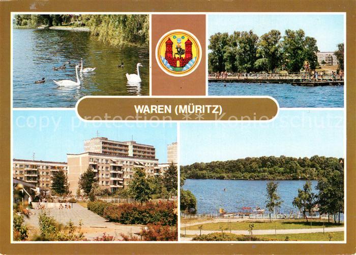 Waren Mueritz Park an der Mueritz Freibad Neubaugebiet Tiefwarensee Mecklenburgi