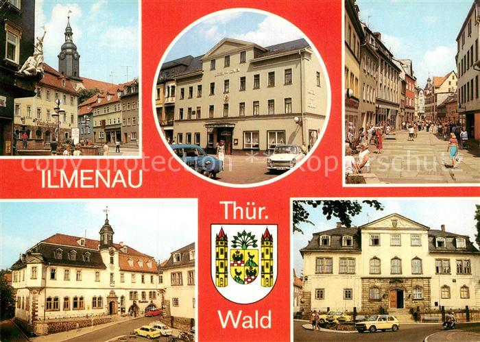 Ilmenau Thueringen Strasse des Friedens Hotel zum Loewen Rathaus Museum