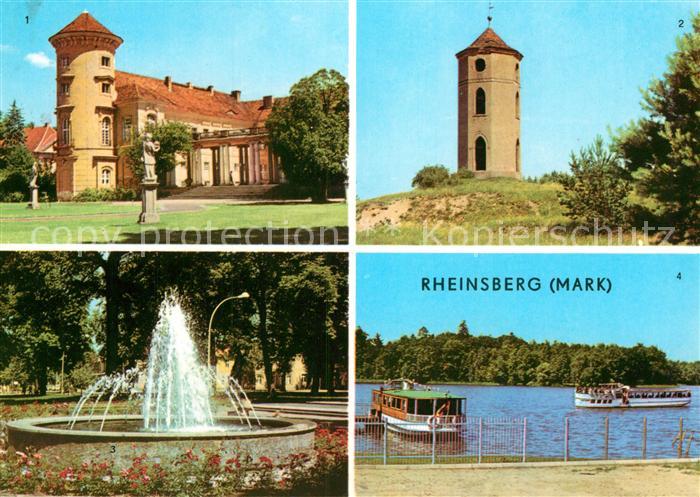 Rheinsberg Schloss jetzt Sanatorium Leuchtturm Springbrunnen Rheinsberger See