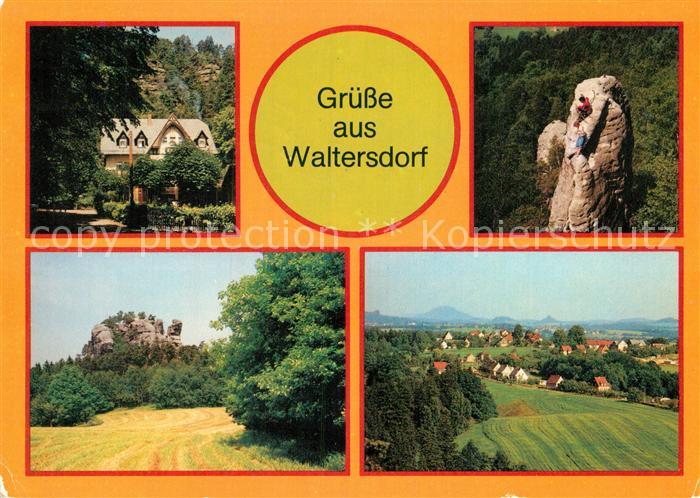 Waltersdorf Bad Schandau Waltersdorfer Muehle Polenztal Kletterer am Gamrigkegel