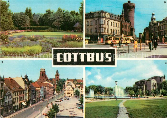 Cottbus Blechenpark Altmarkt Ernst Thaelmann Platz Schillerplatz Wasserspiele