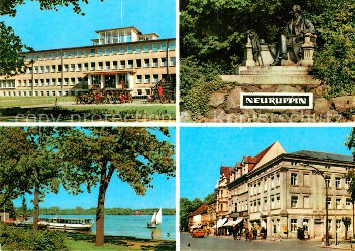 Neuruppin Poliklinik Fontane Denkmal Dampferanlegestelle Karl Marx Strasse