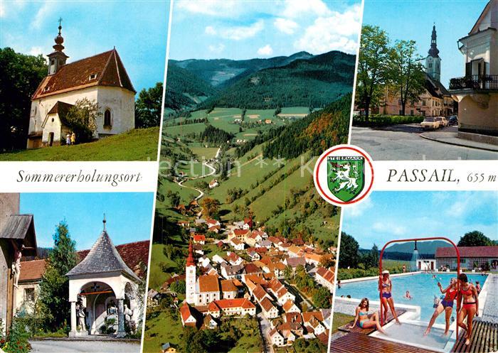 Passail Fliegeraufnahme Freibad Ortspartie Kirche