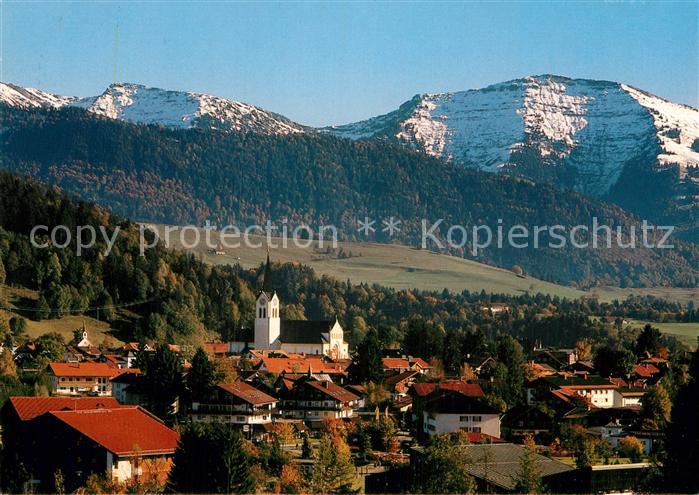 Oberstaufen Oberallgaeu Bayern mit Rindalphorn und Hochgrat