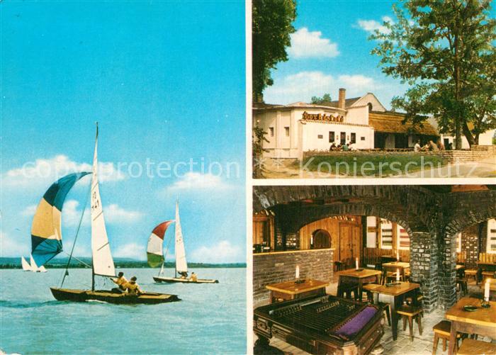 Balaton Plattensee Segelboote Weinrestaurant