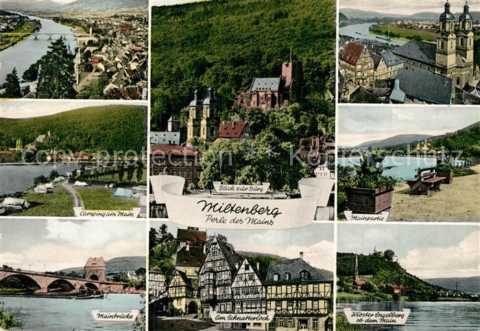 Miltenberg Main Burg Camping am Main Mainbruecke Schnatterloch Kloster-Engelberg
