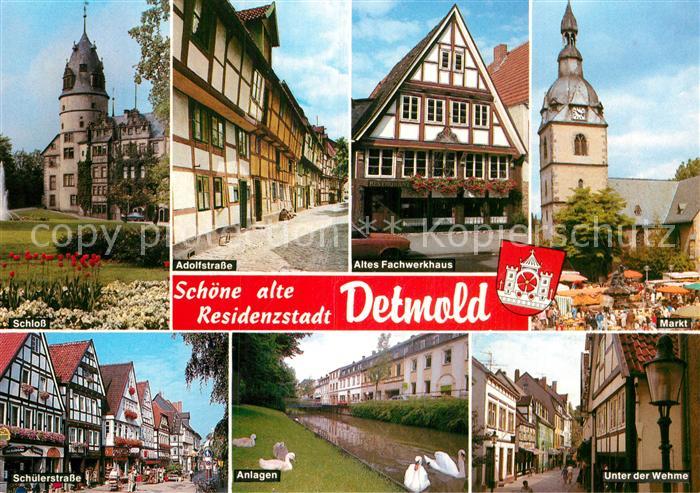 Detmold Adolfstrasse Fachwerk Unter-der-Wehme Schwaene Schuelerstrasse