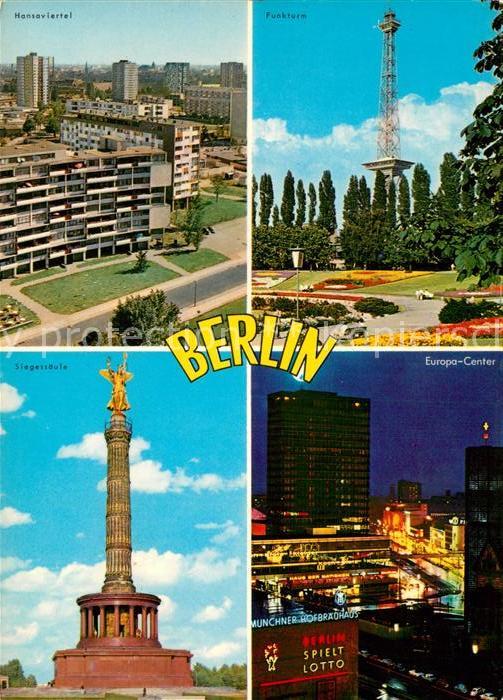 BERLIN  CITY Funkturm Hansaviertel Europa-Center Siegessaeule