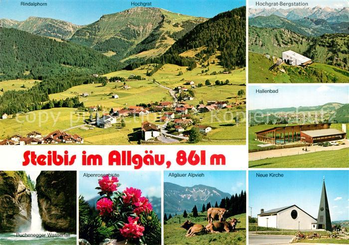 Steibis Fliegeraufnahme Hochgrat Bergstation Hallenbad Kuehe Buchenegger Wasserf