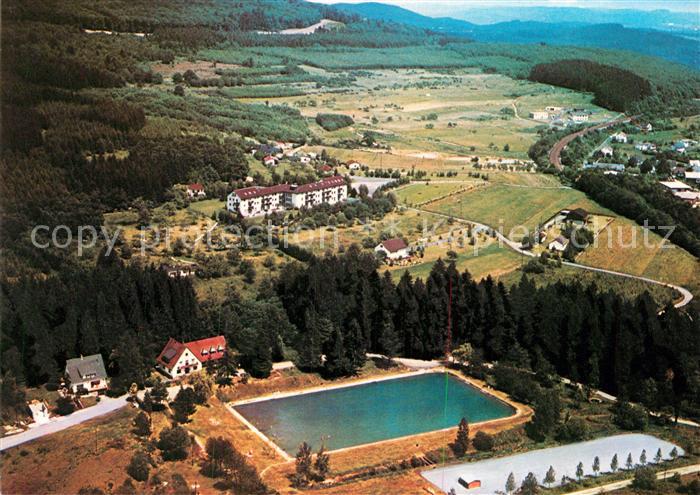 Holzhausen Burbach Fliegeraufnahme Freibad Ferienheim des Blauen Kreuzes