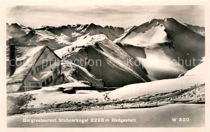 Badgastein Bergrestaurant Stubnerkogel Winterpanorama Alpen