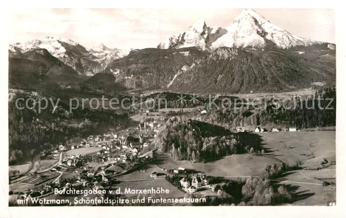 Berchtesgaden Panorama Blick von der Marxenhoehe mit Watzmann Schoenfeldspitze F