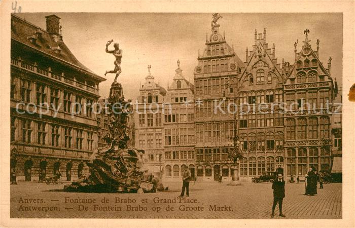 Anvers Antwerpen Fontaine de Brabo et Grand Place