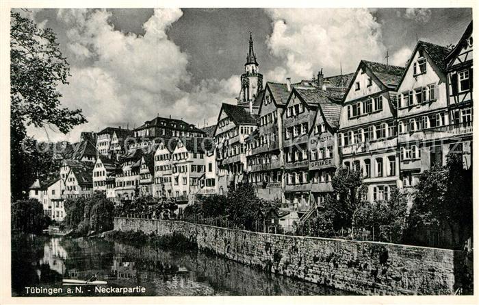 Tuebingen Haeuserpartie am Neckar