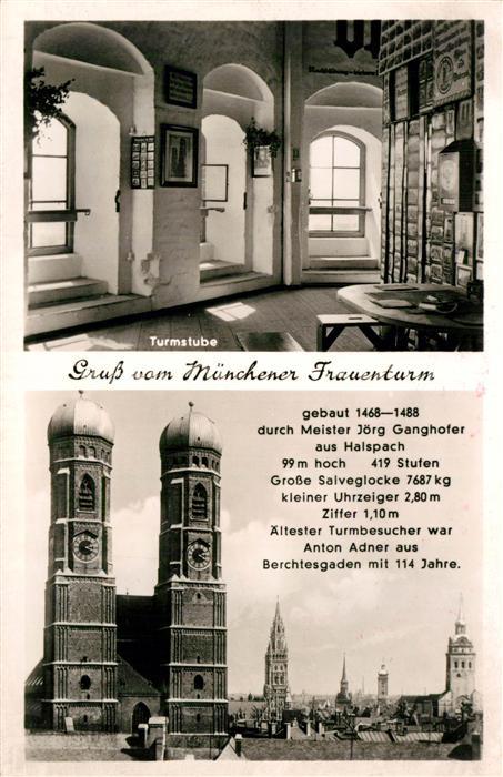 Muenchen Bayern Frauenkirche Turmstube Frauenturm