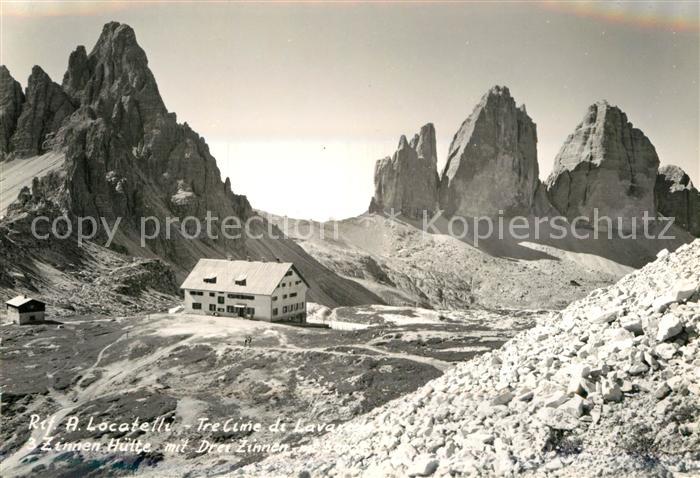 Dreizinnenhuette Rifugio A Locatelli Tre Cime di Lavaredo Berghaus Dolomiten