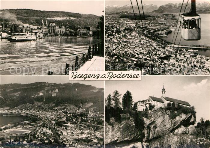 Bregenz Vorarlberg Bodensee Hafen Faehre Pfaender Bergbahn Alpenpanorama