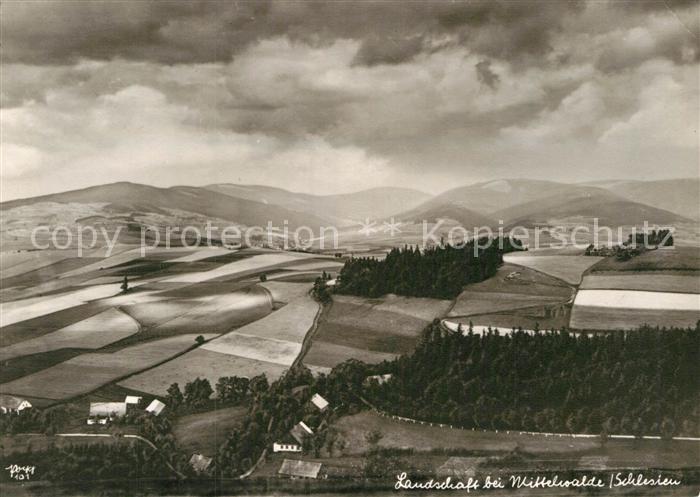 Mittelwalde Landschaftspanorama Handabzug