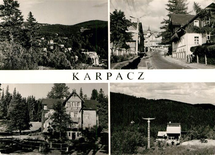 Karpacz Widok ogolny Dom Wypoczynkowy FWP Syrena I Ulica Stacja wyciagu krzeselk