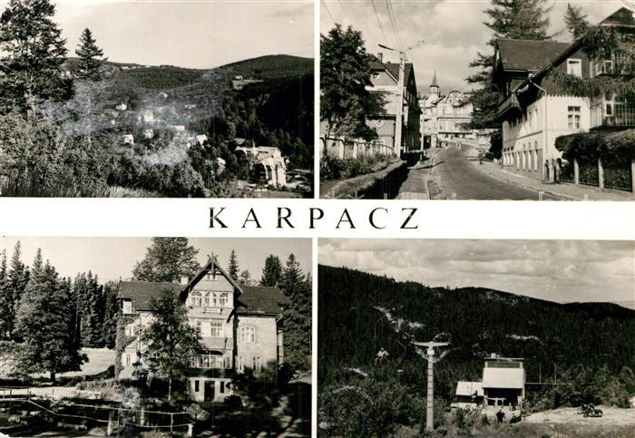 Karpacz Widok ogolny Ulica Dom Wypoczynkowy FWP Syrena Stacja wycigu krzeselkowe