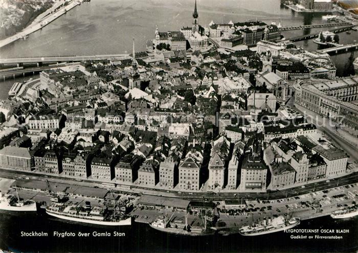 Stockholm Flygfoto oever Gamla Stan
