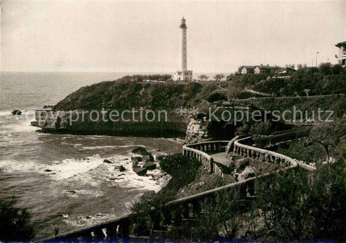 Biarritz Pyrenees Atlantiques La Pointe Saint Martin et le phare Küst