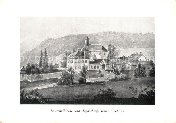 Mayerling Baden Laurenzikirche Jagdschloss links Lusthaus Karmelitinnenkloster K